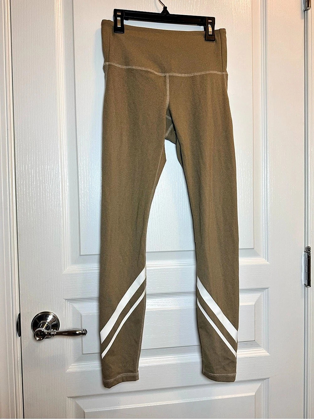 Tory Sport Tory Burch Olive High Rise Chevron Stripe Leggings XS